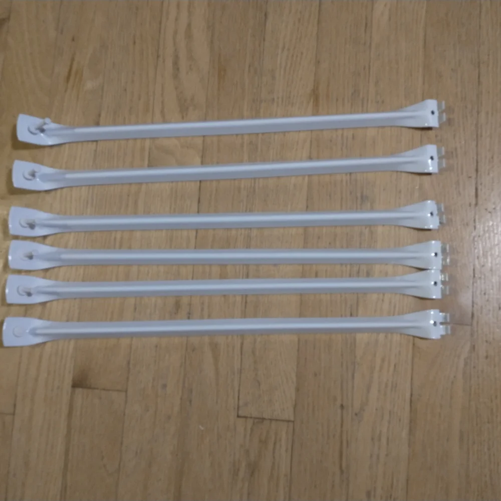 White Closet Shelf Support Bars - Pack of 6